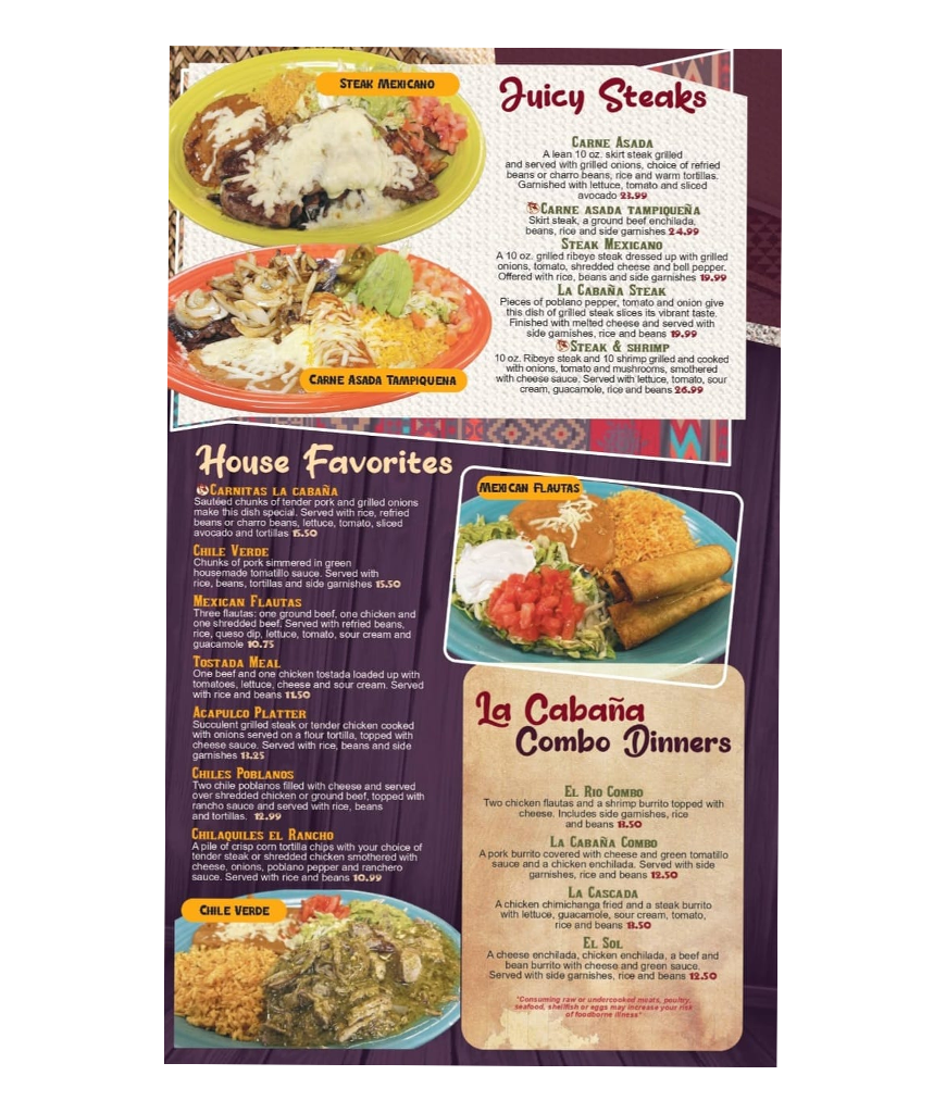Examples of custom restaurant menu designs
