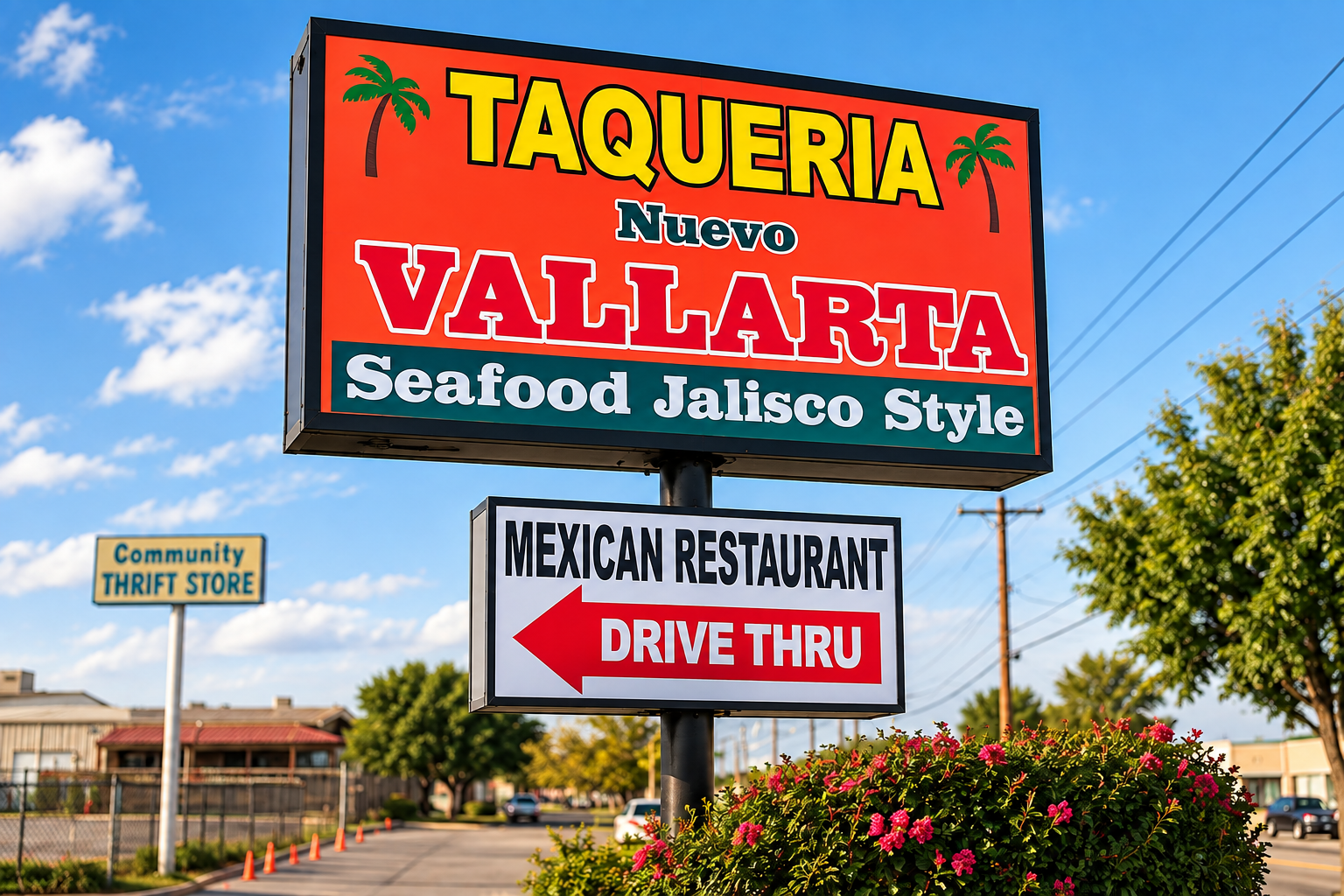 Examples of restaurant pylon signs and exterior signage
