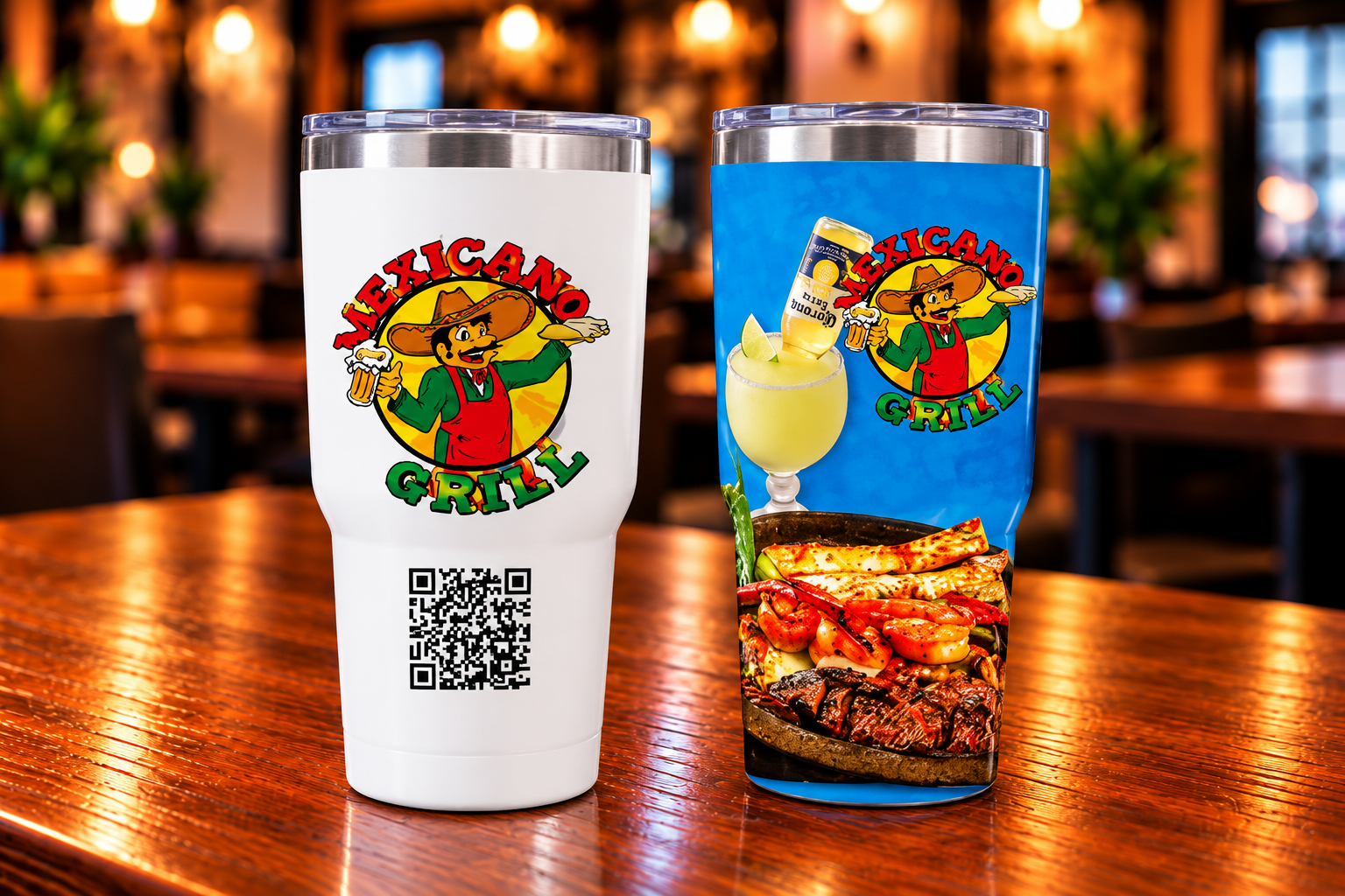 Custom printed 30 oz restaurant tumblers